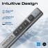 Promate Wireless 2-in-1 Presenter with Multifunctional Stylus, 2.4GHz RF Connectivity, Brilliant Green 200m Laser Pointer, 50m Range, One-Touch Presentation Control - Black